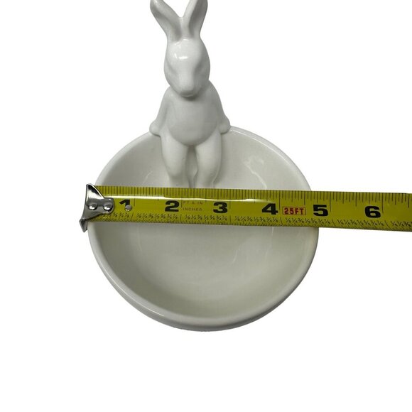 Mud Pie Blessed White Ceramic Bunny Bowl Easter Farmhouse Candy Trinket Dish - Picture 10 of 11